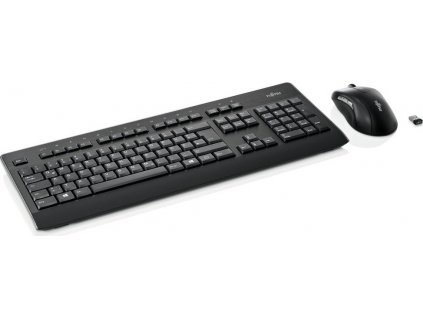 FUJITSU Klávesnice a myš bezdrátový set - LX960 CZ/SK/US - Wireless KB Mouse Set - tichá klávesnice, myš i pro sklo.