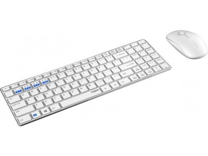 RAPOO set klávesnice a myš 9300M, bezdrátová, Multi-Mode Slim Mouse, Ultra-Slim Keyboard, bílá