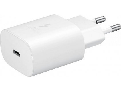 Samsung cestovní nabíječka EP-TA800XWE, Quickcharge 25W, kabel USB-C, bílá