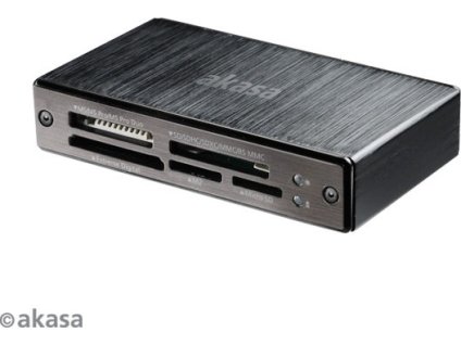 AKASA čtečka karet AK-CR-06BK externí, 6-slotová, USB 3.0, černý hliník