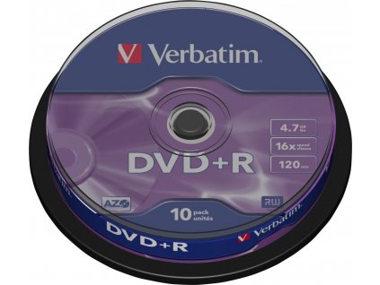 Verbatim 43498 DVD+R cakebox 10 4.7GB 16x matte silver