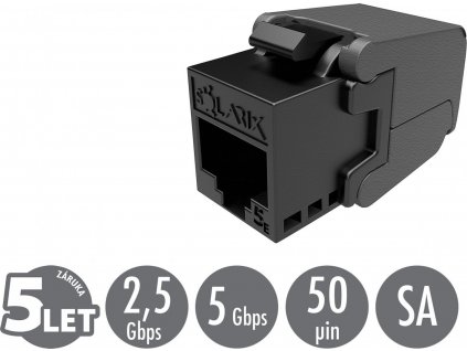 Samořezný keystone Solarix CAT5E UTP SXKJ-5E-UTP-BK-SA