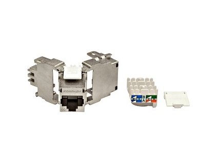Keystone modul RJ45 stíněný, 10 Gb, třída Ea, 4PPoE