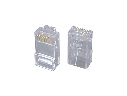 Konektor RJ45 CAT5E UTP 8p8c pro licnu 100ks bal.
