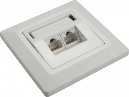 Solarix Zásuvka CAT5E UTP 2 x RJ45 pod omítku bílá