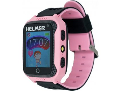 HELMER dětské hodinky LK 707 s GPS lokátorem/ dotykový display/ IP54/ micro SIM/ kompatibilní s Android a iOS/ růžové