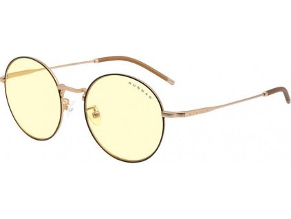GUNNAR Herné okuliare ELLIPSE / obroučky v barvě BLACK/GOLD / jantarová skla