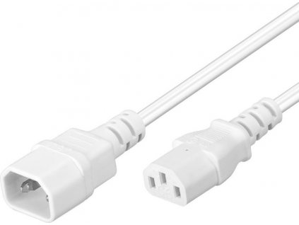 PREMIUMCORD Prodlužovací kabel síť 230V, C13-C14, bílý 1m