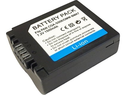 TRX baterie Panasonic/ 1500 mAh/ CGA-S006E/ CGR-S006/ DMW-BMA7/ DMWBMA7/ CGR-S006E/ CGA-S006A/ CGR-S006A/ neoriginální