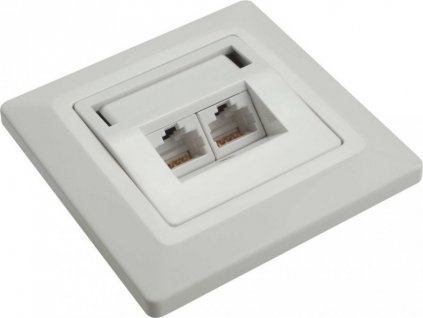 Solarix Zásuvka CAT6 STP 2 x RJ45 pod omítku bílá
