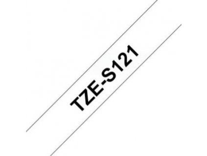 BROTHER TZES121 - kazeta TZ šířky 9mm, extrémně adhesivní lamino TZE-S121, průsvitná/černé písmo