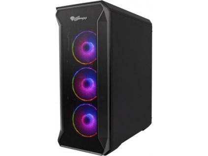 Počítačová skříň Genesis IRID 505 ARGB BLACK MIDI (USB 3.0), 4x 120mm ventilátory ARGB