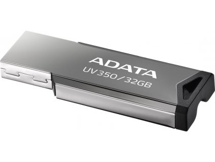 ADATA Flash Disk 32GB UV350, USB 3.2 Dash Drive, tmavě stříbrná textura kov