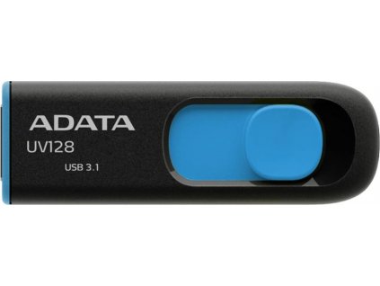 ADATA Flash Disk 32GB UV128, USB 3.1 Dash Drive (R:40/W:25 MB/s) černá/modrá