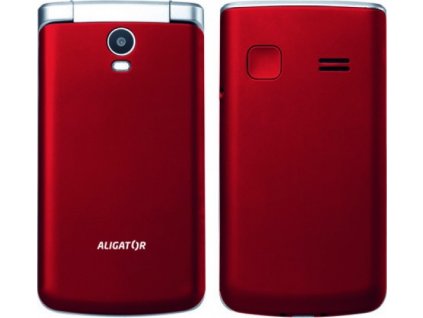 Aligator V710 Senior, Dual SIM, červeno-stříbrná + nabíjecí stojánek