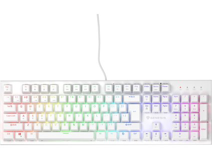 Genesis herní mechanická klávesnice THOR 303/RGB/Outemu Brown/Drátová USB/US layout/Bílá