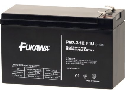 Akumulátor FUKAWA FW 7.2-12 F1U (12V 7,2Ah) faston 4,8mm