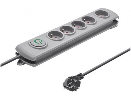 QOLTEC Surge protector Quick Switch 5 sockets 1.8m gray