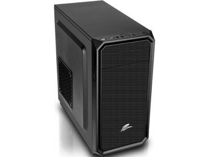 EVOLVEO Shaw 2, case mATX, 1x 120 mm ventilátor, přední mesh panel, prachový filtr, bez zdroje, černá