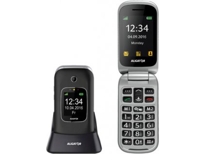 Aligator V650 Senior, černá-stříbrná + nabíjecí stojánek