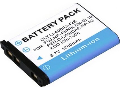 TRX baterie CASIO/ 1200 mAh/ Casio NP80, Exilim EX-Z35BK, Z35PE, Z35SR, Z550/ neoriginální