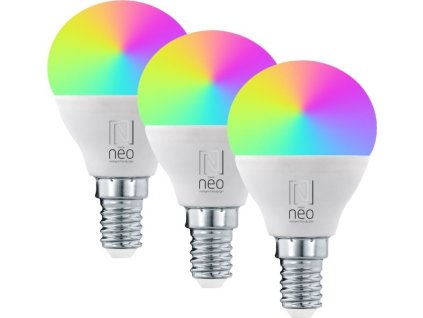 IMMAX NEO LITE SMART sada 3x žárovka LED E14 6W RGB+CCT barevná a bílá, stmívatelná, Wi-Fi, P45, TUYA