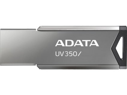 ADATA Flash Disk 128GB UV350, USB 3.2 Dash Drive, tmavě stříbrná textura kov