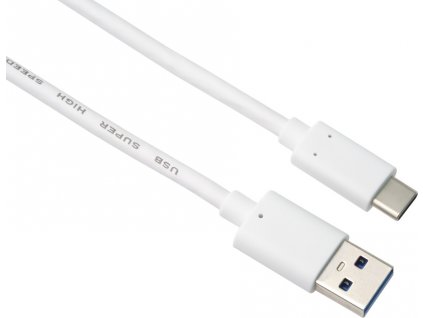 PremiumCord kabel USB-C - USB 3.0 A (USB 3.2 generation 2, 3A, 10Gbit/s) 2m, bílá