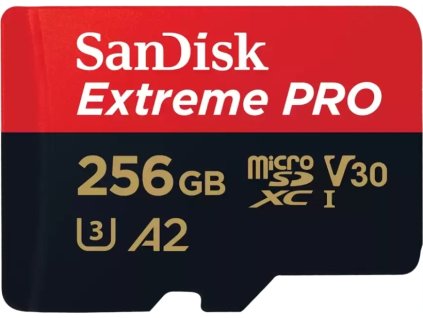 SanDisk micro SDXC karta 256GB Extreme PRO (200 MB/s Class 10, UHS-I U3 V30) + adaptér