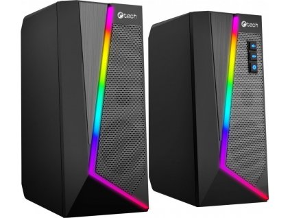 C-TECH reproduktory SPK-17, 2.0, RGB, černé