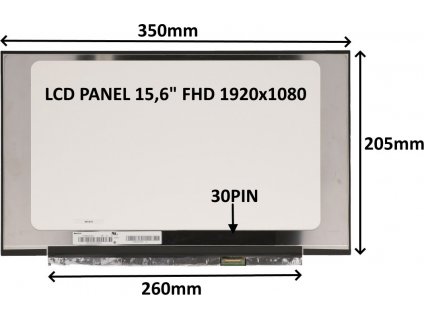 LCD PANEL 15,6" FHD 1920x1080 30PIN MATNÝ IPS / BEZ ÚCHYTŮ