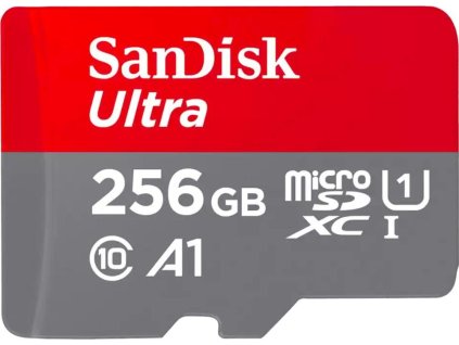 SanDisk MicroSDXC karta 256GB Ultra (150 MB/s, A1 Class 10 UHS-I) + adaptér