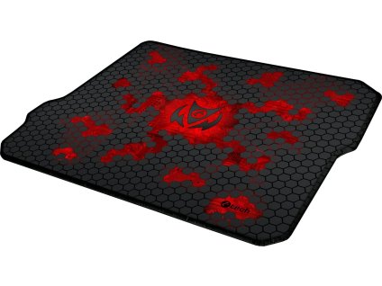 C-TECH herní podložka pod myš ANTHEA CYBER RED, 320x270x4mm, obšité okraje