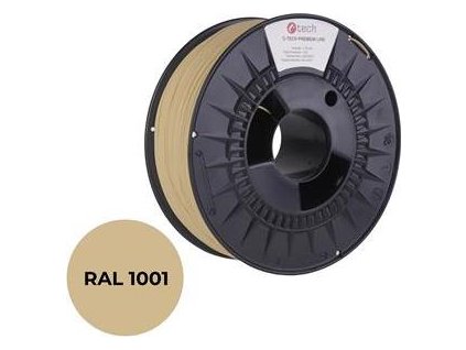 C-TECH Tisková struna (filament) PREMIUM LINE, PETG, béžová, RAL1001, 1,75mm, 1kg