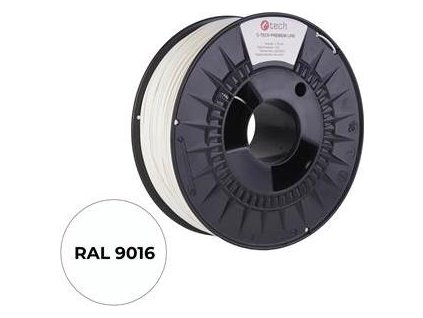 Tisková struna (filament) C-TECH PREMIUM LINE, PETG, dopravní bílá, RAL9016, 1,75mm, 1kg