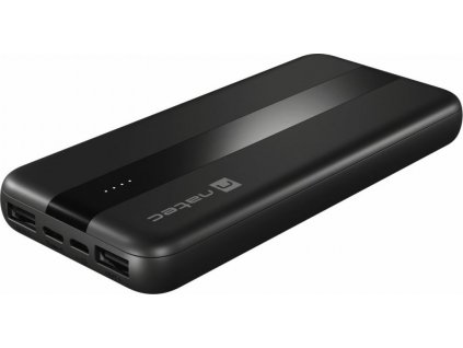 NATEC powerbanka TREVI SLIM 10000 mAh 2X USB-A + 1X USB-C, černá