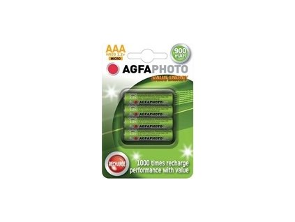 AgfaPhoto nabíjecí NiMH baterie AAA, 900mAh, blistr 4ks