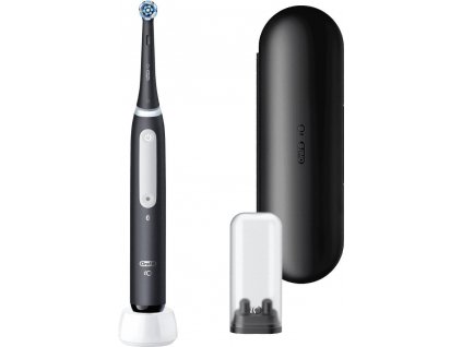 Oral-B iO Series 4 Matt Black elektrický zubní kartáček, magnetický, časovač, tlakový senzor, mobilní aplikace, černý