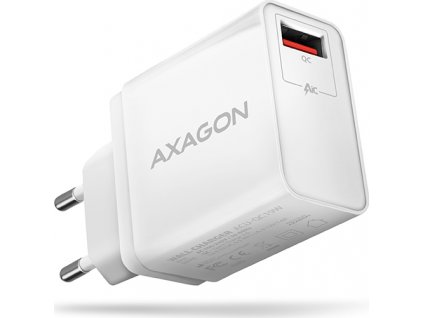 AXAGON ACU-QC19W, QC, 19W, 1x USB-A port, QC3.0/AFC/FCP/SMART, biela