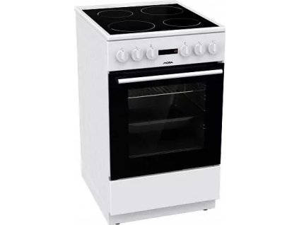 Mora C 2245 AW sklokeramický sporák, funkce EcoClean, klasická trouba, 74 l, energetická třída A, bílá