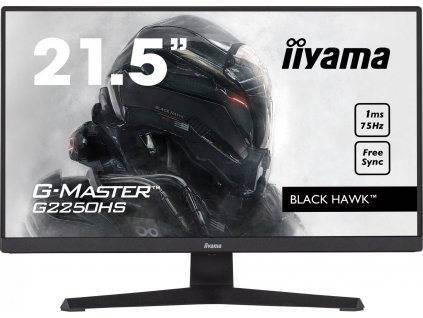 IIYAMA G2250HS-B1 21.5inch ETE VA-panel Gaming G-Master Black Hawk FreeSync 1920x1080 75Hz 250cd/m2 HDMI DP 1ms Speakers Black Tuner