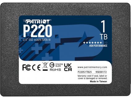 PATRIOT P220 1TB SSD / Interní / 2,5" / SATA 6Gb/s /