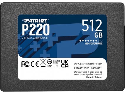 PATRIOT P220 512GB SSD / Interní / 2,5" / SATA 6Gb/s /