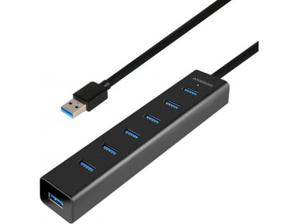 AXAGON HUE-SA7BP, 7x USB 3.0 ALU CHARGING hub, vč. AC adaptéru, kabel USB-A 40cm