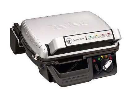 Tefal Supergrill Standard GC450B32 elektrický gril, 2000 W, kontaktní, digitální časovač, odnímatelný tác na šťávu