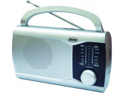 Bravo B-6009 Přenosné rádio stříbrné