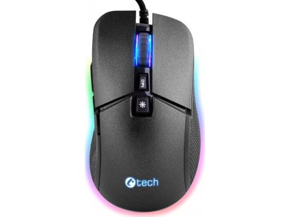 C-TECH Dawn/Herní/Optická/Pro praváky/6 400 DPI/Drátová USB/Černá