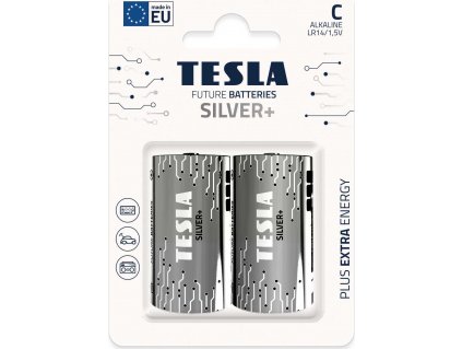 TESLA SILVER+ alkalická baterie C (LR14, malý monočlánek, blister) 2 ks