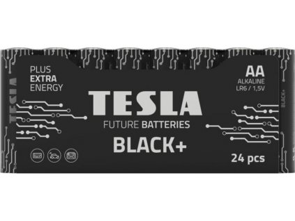 TESLA BLACK+ alkalická baterie AA (LR06, tužková, fólie) 24 ks