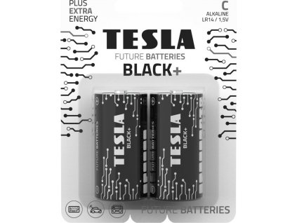 TESLA BLACK+ alkalická baterie C (LR14, malý monočlánek, blister) 2 ks